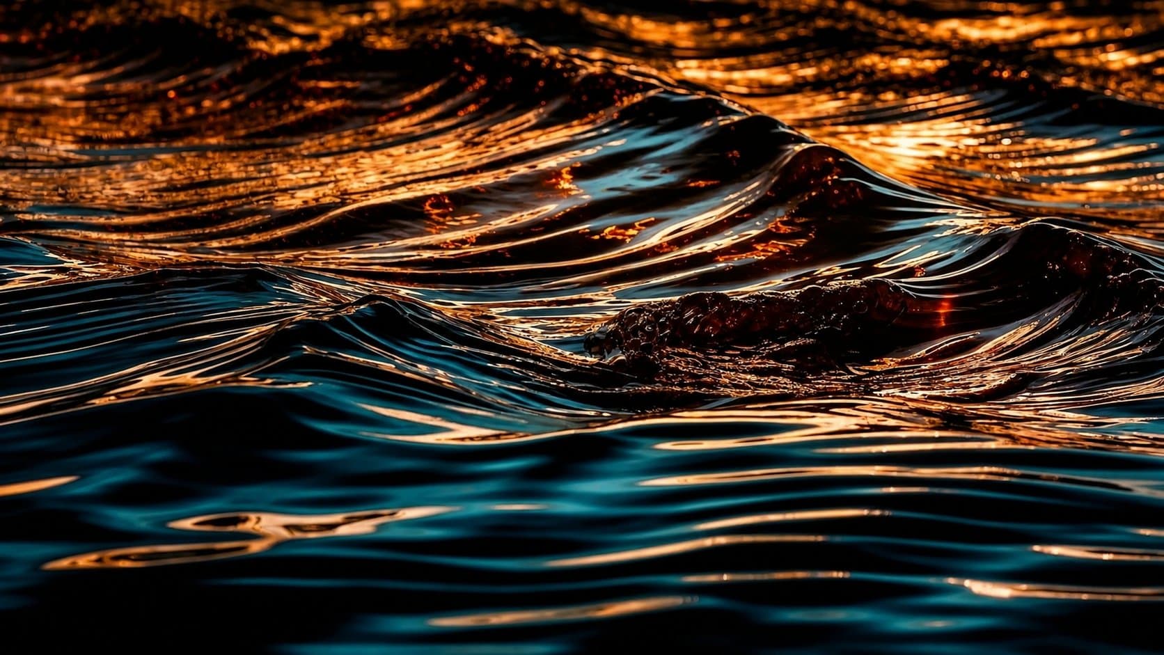 Ocean waves at sunset